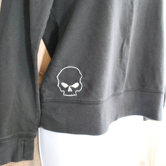 Harley Davidson V Neck Long Tee Black Women's Medium - Picture 2 of 6